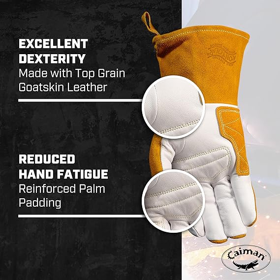 Caiman Reinforced Leather  Grain Welding Gloves - Image 2